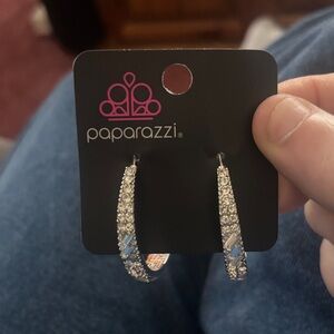 Paparazzi Glittering Silver Hoop Earrings